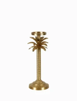 Tea Lights & Candle Holders*3rd Party Other Raffles Palm Candle Stick Small Gold
