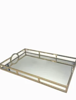 Trays*3rd Party Other Rectangle Arch Handle Tray Large Gold