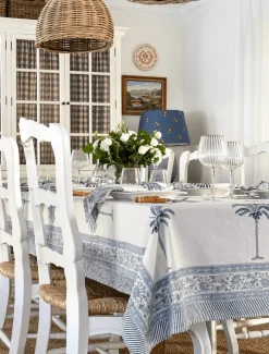Table Linen*Zjoosh Ritchie Palms Tablecloth (150cm x 320cm) Blue