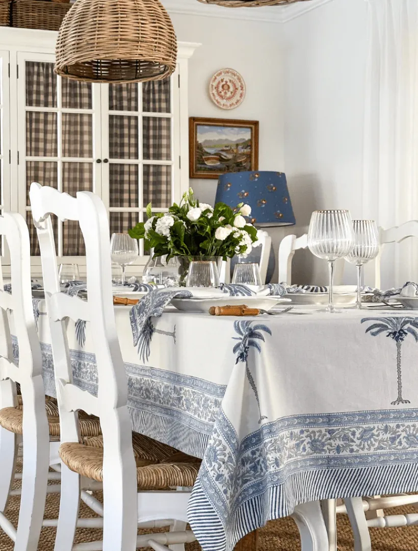 Table Linen*Zjoosh Ritchie Palms Tablecloth (150cm x 320cm) Blue