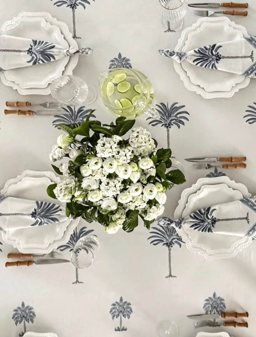 Table Linen*Zjoosh Ritchie Palms Tablecloth (150cm x 320cm) Blue
