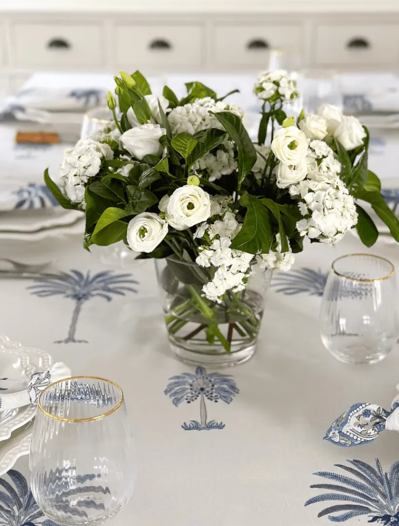Table Linen*Zjoosh Ritchie Palms Tablecloth (150cm x 320cm) Blue
