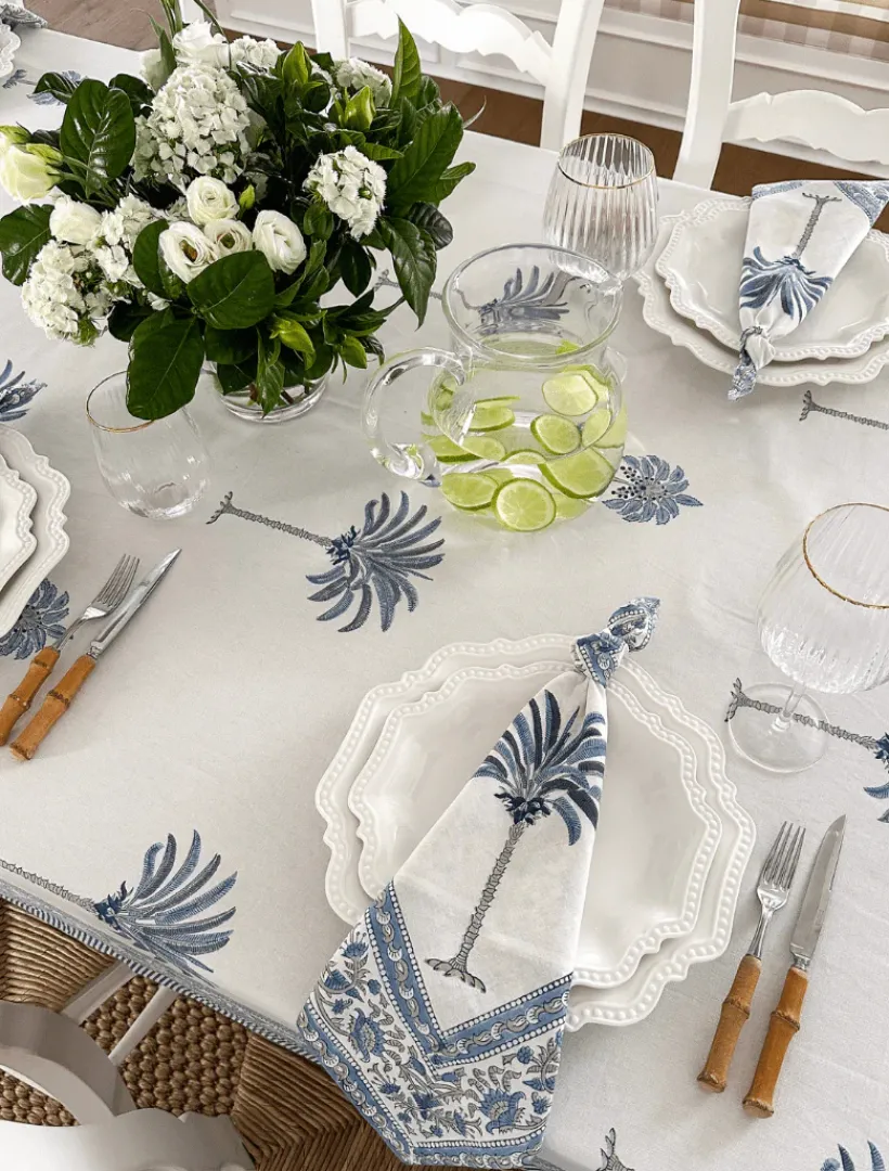 Table Linen*Zjoosh Ritchie Palms Tablecloth (150cm x 320cm) Blue