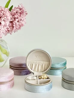 Jewellery Storage|Jewellery And Trinket Boxes*Zjoosh Round Jewellery Case Blue