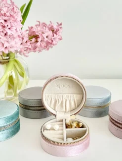 Jewellery Storage|Jewellery And Trinket Boxes*Zjoosh Round Jewellery Case Pink