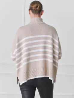 Knits And Jumpers*Zjoosh Samantha Striped Knit Ecru White
