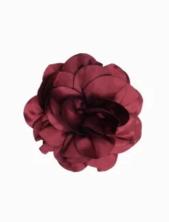 Hats & Hair Accessories*Zjoosh Satin Flower Brooch Merlot