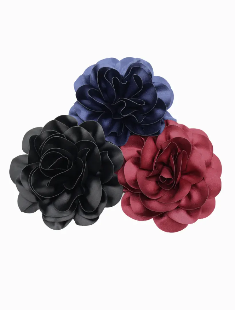 Hats & Hair Accessories*Zjoosh Satin Flower Brooch Merlot