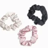 Hats & Hair Accessories*Zjoosh Scrunchie Set of 3 Black Pink Ivory