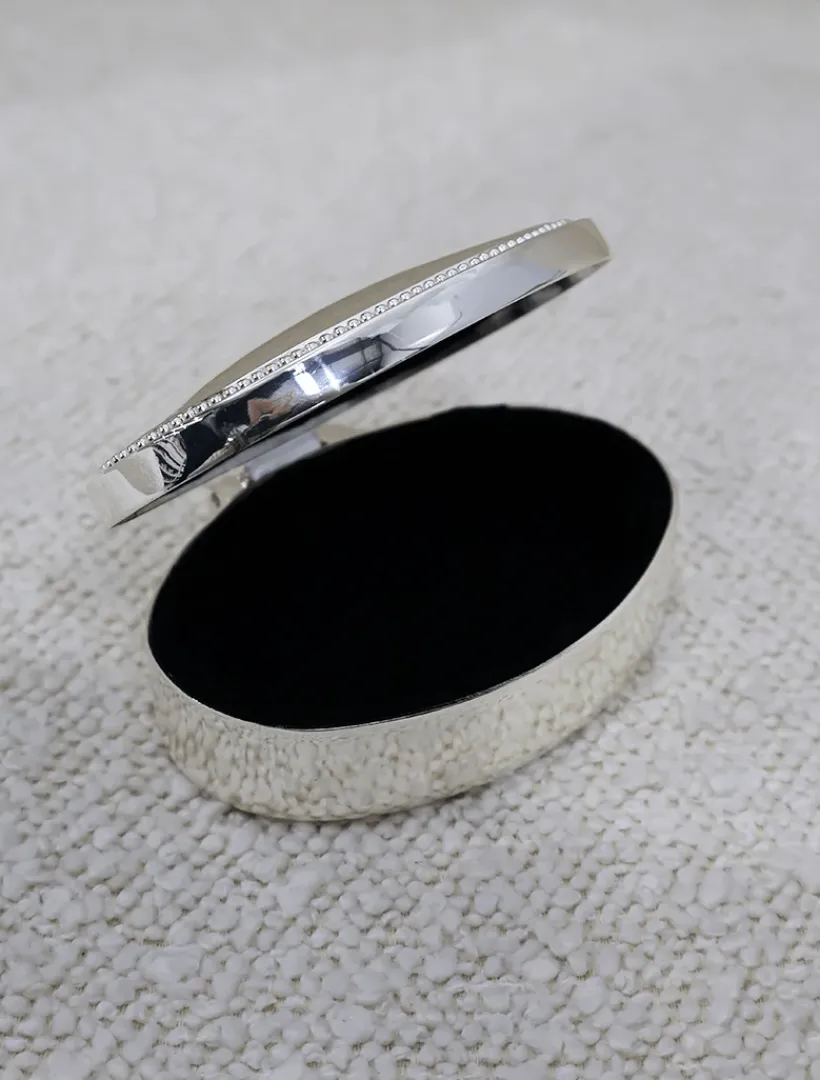 Jewellery Storage|Jewellery And Trinket Boxes*Zjoosh Silver Plated Oval Beaded Box