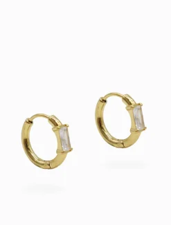Earrings|Gold Jewellery*Zjoosh Small Hoops Baguette Gold