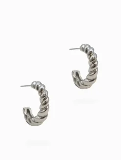 Earrings|Silver Jewellery*Zjoosh Small Rope Hoops Silver