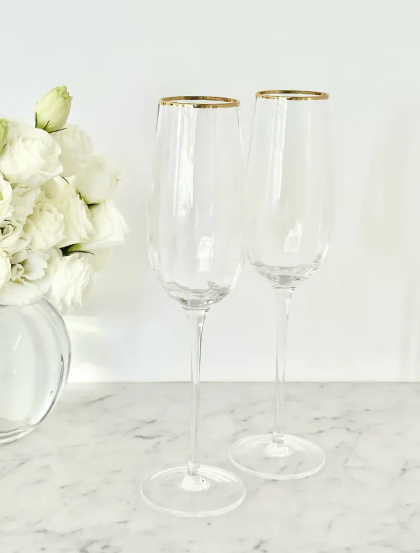 Glassware*Zjoosh Soiree Crystal Champagne Flutes (Set of 2) Clear