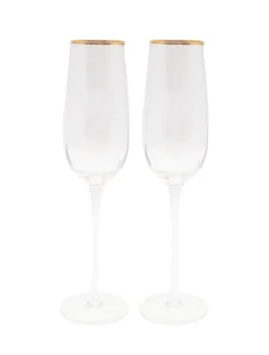 Glassware*Zjoosh Soiree Crystal Champagne Flutes (Set of 2) Clear