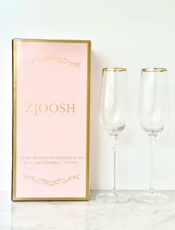 Glassware*Zjoosh Soiree Crystal Champagne Flutes (Set of 2) Clear