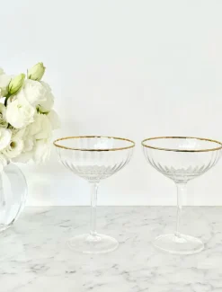 Glassware*Zjoosh Soiree Crystal Coupes (Set of 2) Clear