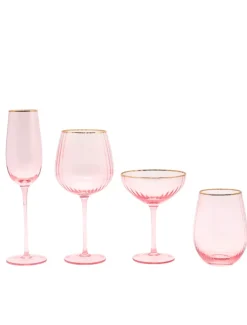 Glassware*Zjoosh Soiree Crystal Gin Tumblers (Set of 2) Pink