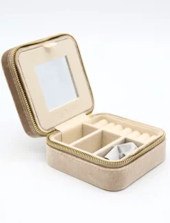 Jewellery Storage|Jewellery And Trinket Boxes*Zjoosh Square Jewellery Case Champagne
