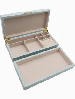 Jewellery Storage|Jewellery And Trinket Boxes*Zjoosh Stacking Lacquered Jewellery Box Large Blue