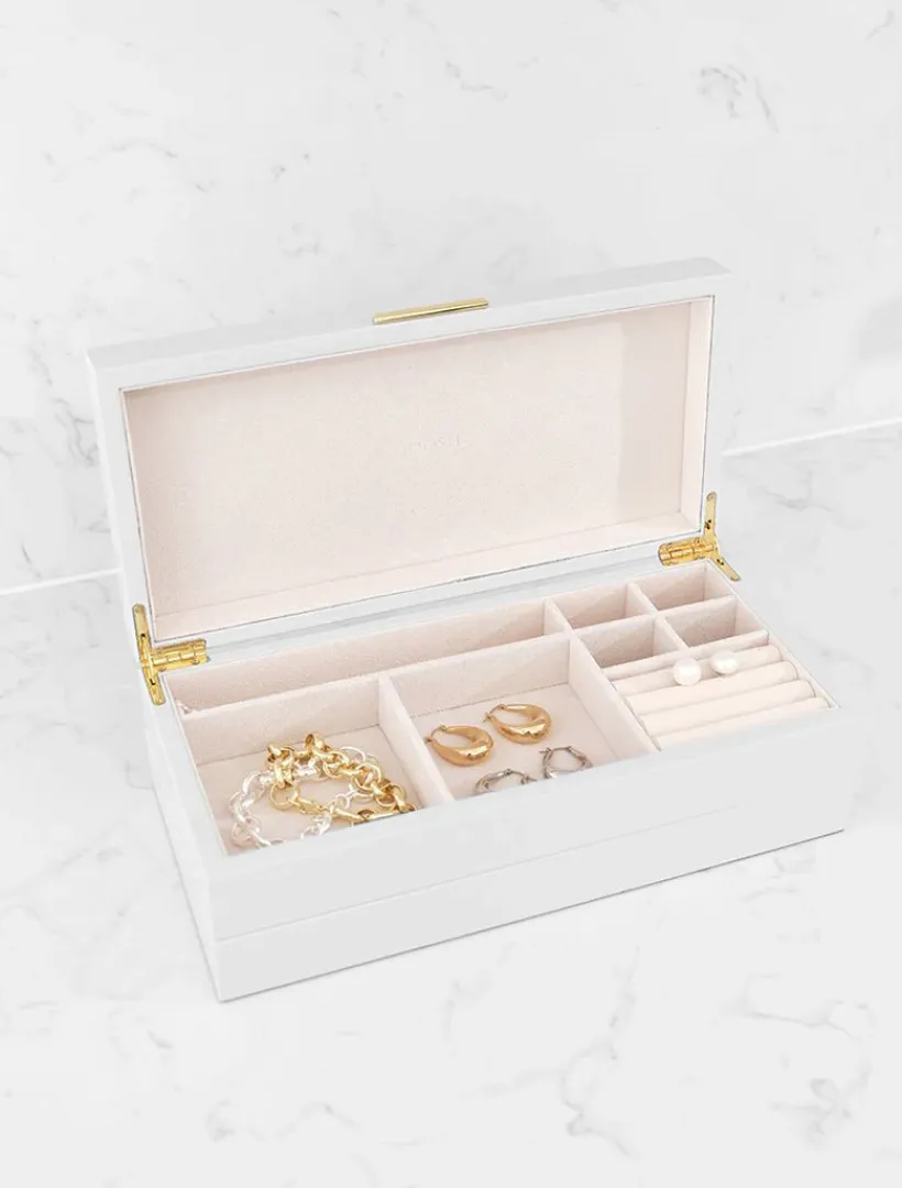Jewellery Storage|Jewellery And Trinket Boxes*Zjoosh Stacking Lacquered Jewellery Box Large White