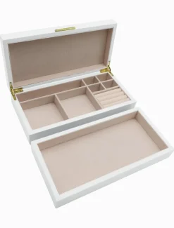 Jewellery Storage|Jewellery And Trinket Boxes*Zjoosh Stacking Lacquered Jewellery Box Large White
