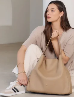 Totebags|Zjoosh Leather*Zjoosh Stevie Slouch Tote Hazelnut
