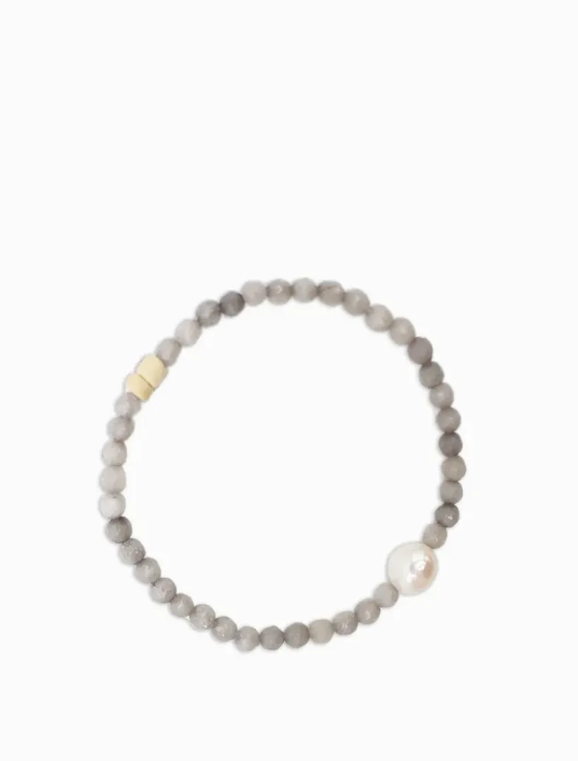 Pearl Jewellery|Bangles And Bracelets*Zjoosh Stone and Pearl Bracelet Grey