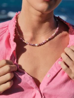 Pearl Jewellery|Necklaces*Zjoosh Stone and Pearl Necklace Lilac