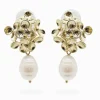 Symposium|Clip-On Earrings*Zjoosh Symposium Daisy Cluster Pearl Drops Clip Ons