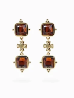 Symposium|Earrings*Zjoosh Symposium Elena Drop Earrings Amber