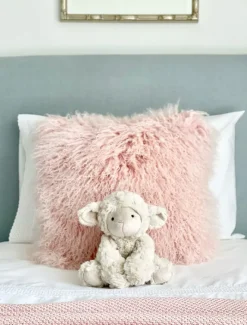 Cushions*Zjoosh Tibetan Fur Cushion Blush