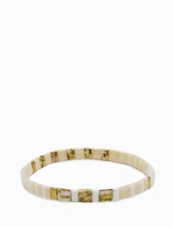 Bangles And Bracelets|Gold Jewellery*Zjoosh Tila Bracelet Beige and Gold