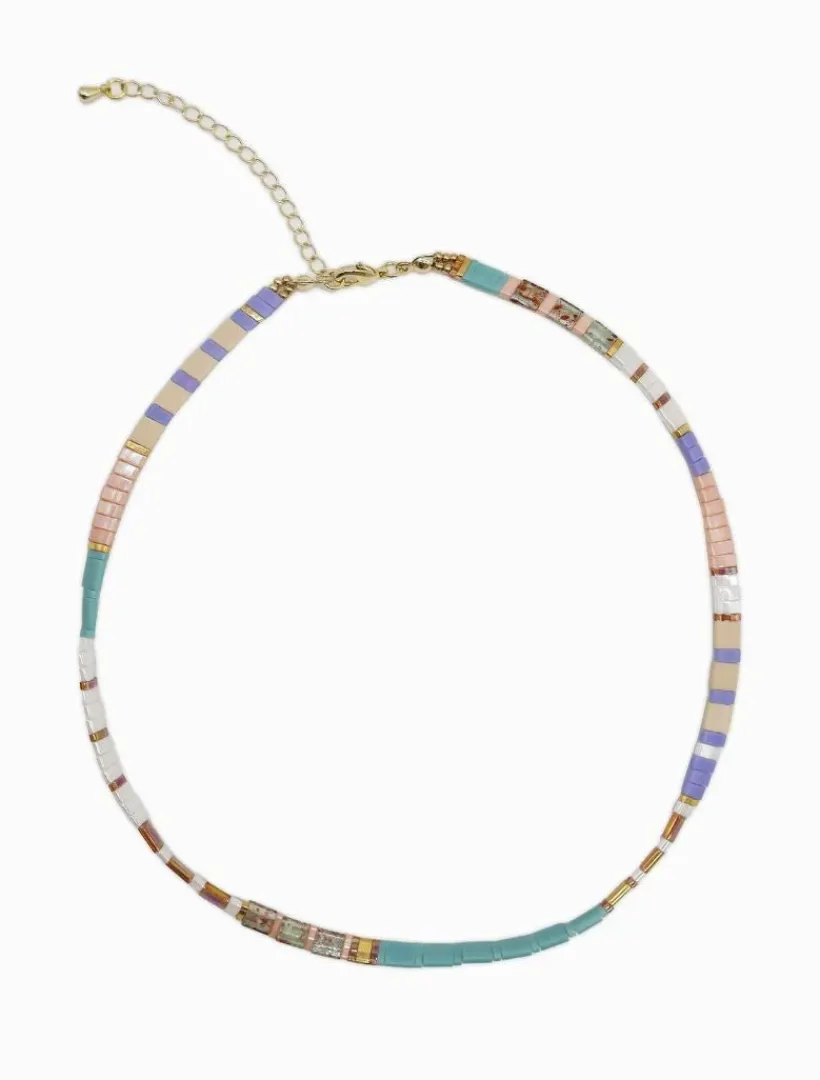 Necklaces*Zjoosh Tila Necklace Nude and Turquoise