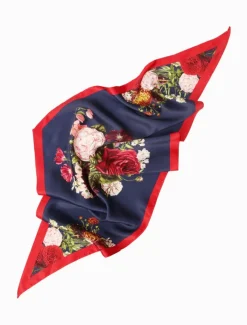 Fashion Scarves|Scarves*Zjoosh Trapezoid Scarf Floral Navy