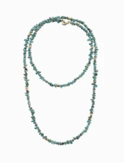 Necklaces*Zjoosh Turquoise and Gold Long Necklace