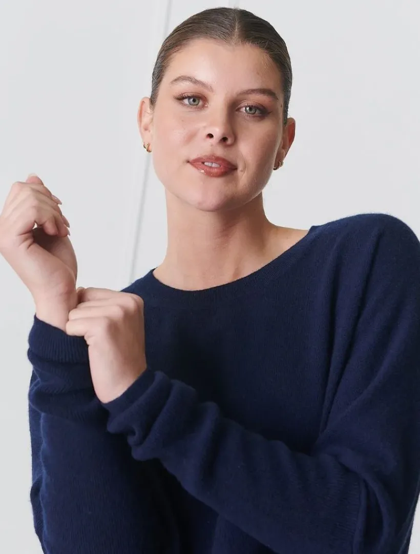 Knits And Jumpers*Zjoosh Vanessa Cashmere Jumper Navy