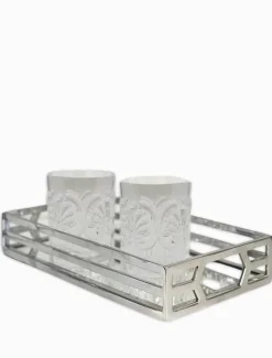 Trays*3rd Party Other Vanity Trio Band Tray Silver