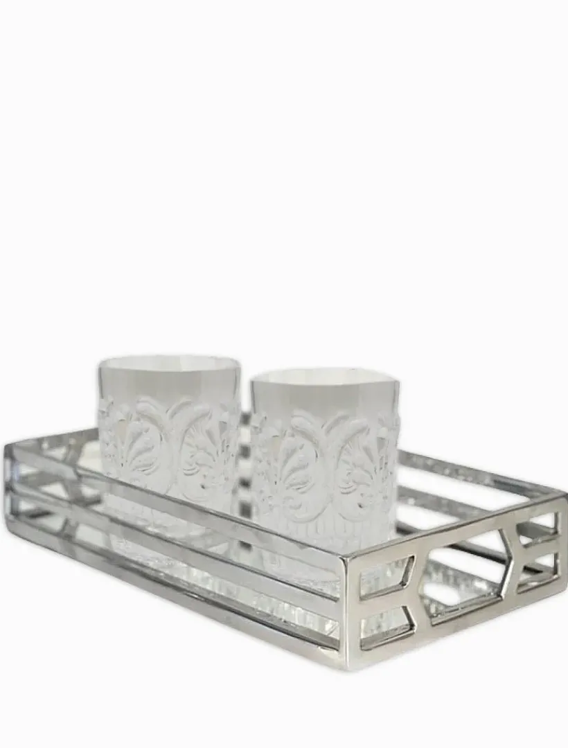 Trays*3rd Party Other Vanity Trio Band Tray Silver