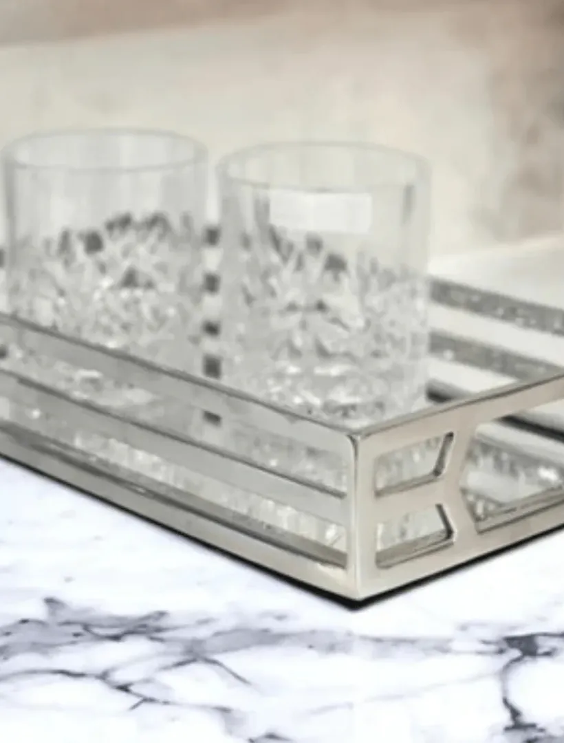 Trays*3rd Party Other Vanity Trio Band Tray Silver