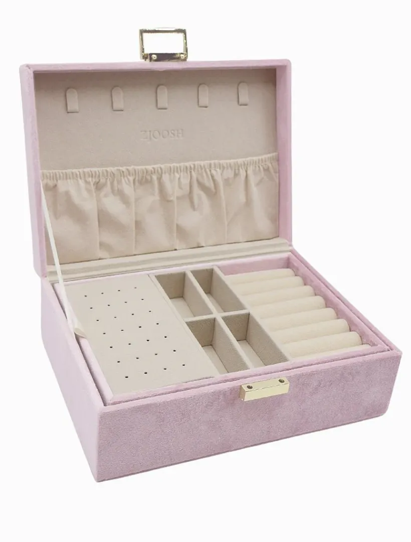 Jewellery Storage|Jewellery And Trinket Boxes*Zjoosh Velvet Jewellery Box Pink