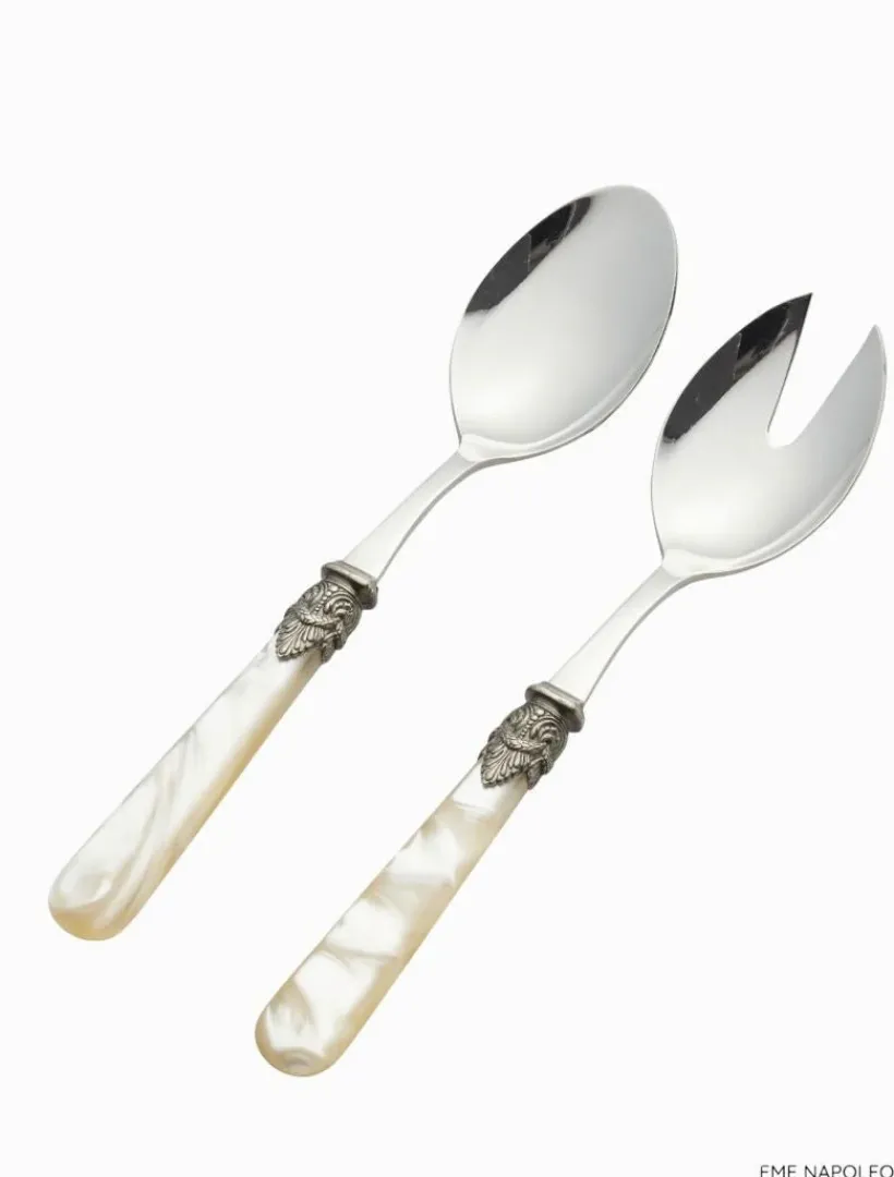 Cutlery & Servers*Zjoosh Verona 2 Piece Salad Server Ivory Pearl IvoryPearl