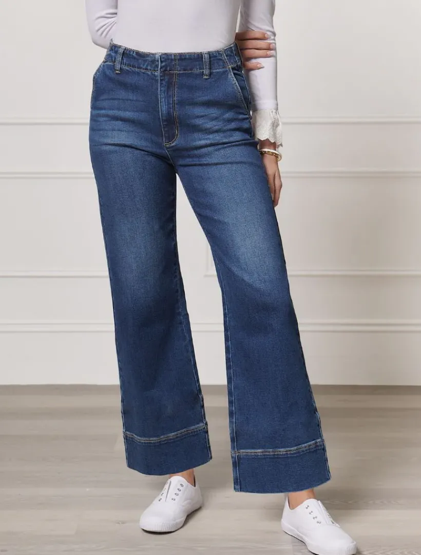 Pants*Zjoosh Wanda Long Leg Denim Jean Indigo