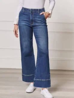 Pants*Zjoosh Wanda Long Leg Denim Jean Indigo