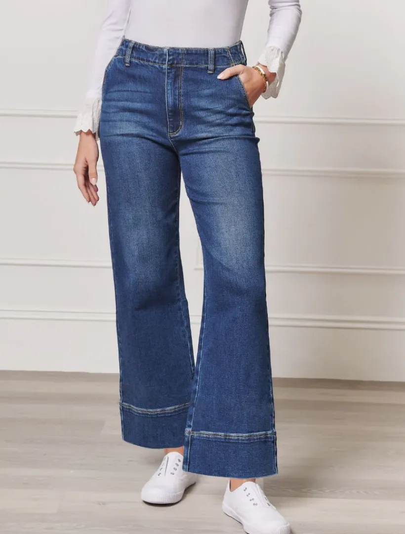 Pants*Zjoosh Wanda Long Leg Denim Jean Indigo