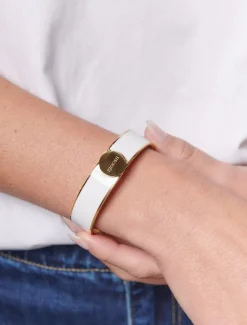 Bangles And Bracelets*Zjoosh Logo Disk Bangle White